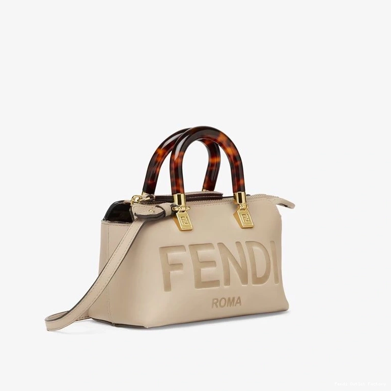 Cheap HOT ROMA Boston Grey Logo The Way Leather Mini Bag In Fendi Calf By 0809